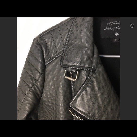 Mavi Charcoal Grey Vegan Leather Jacket - Picture 9 of 13